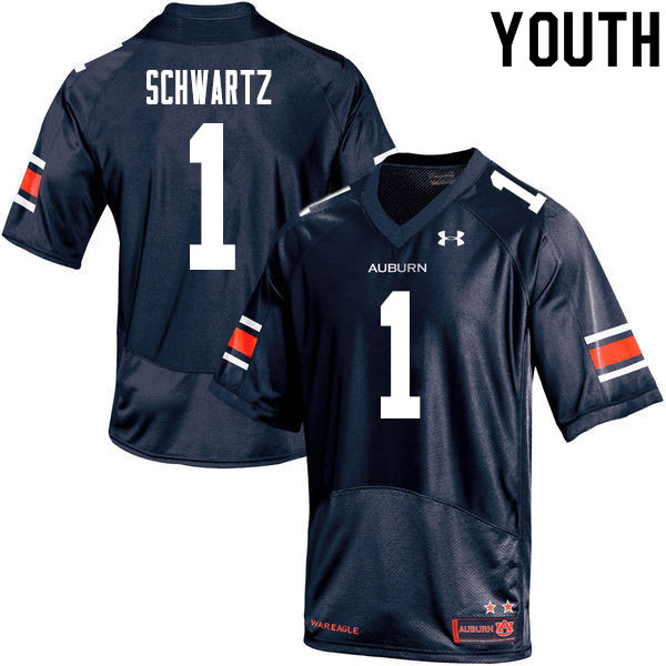 Auburn Tigers Youth Anthony Schwartz #1 Navy Under Armour Stitched College 2020 NCAA Authentic Football Jersey JPX6374OK